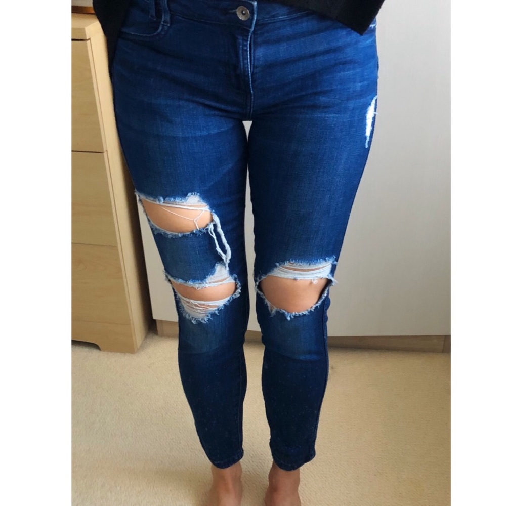 ZARA Ripped Stretch Skinny Jeans